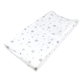 American Baby Company Printed 100% Natural Cotton Jersey Knit Fitted Contoured Changing Table Pad Cover, Super Stars, Soft Breathable, for Boys and Girls