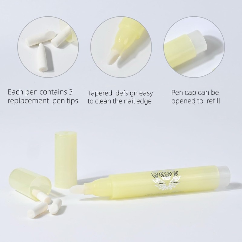 Nail Polish Corrector Pen, 4Pcs Nail Polish Remover Tool with
