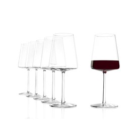 Stölzle Lausitz Power Red Wine Glasses 517 ml, Set of 6 Red Wine Glasses, Dishwasher-Safe, Lead-Free Crystal Glass, Elegant and Shatter-Resistant
