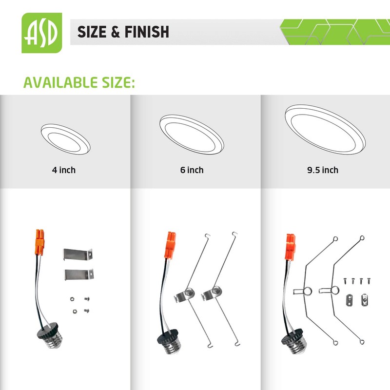 ASD (48 Pack) Retrofit Kit for LED Disk Light Installation