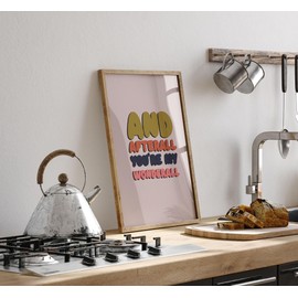 Lithobee - Wonderwall Lyric Quote Two - Printed Wall Art Design in Sizes A2, A3 & A4 Framed in a Stylish Quality Coloured Frame or Unframed (A3 Unframed)