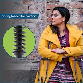 York Nordic - Spring Cushion Crutches Perfect for Sports Injuries and Travel - Heights 4'7" to 6'6" - Adjust Down to 22" for Travel