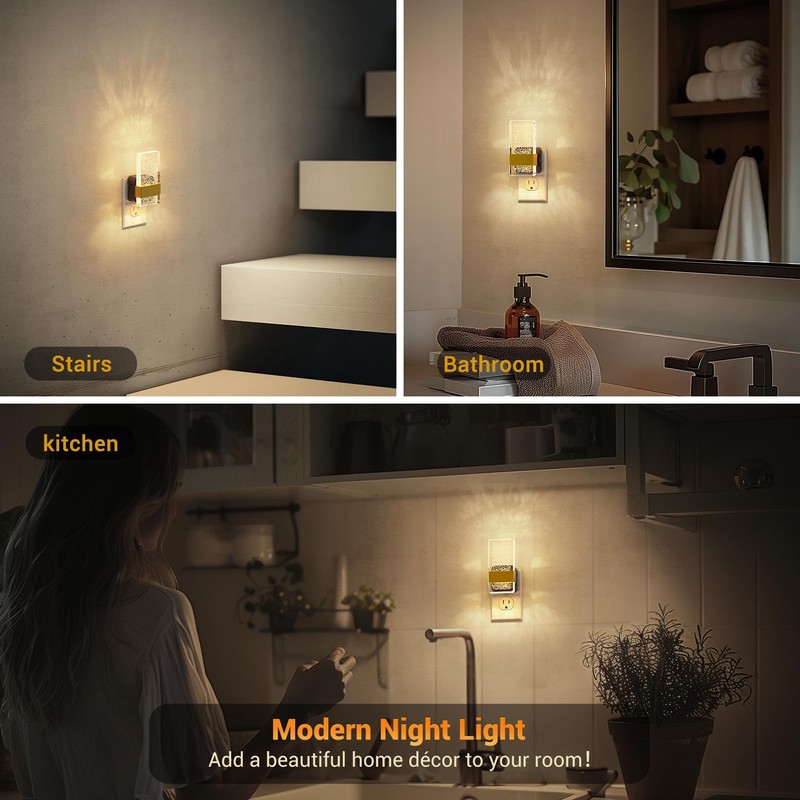 JandCase Night Lights Plug into Wall, Dusk to Dawn Sensor,