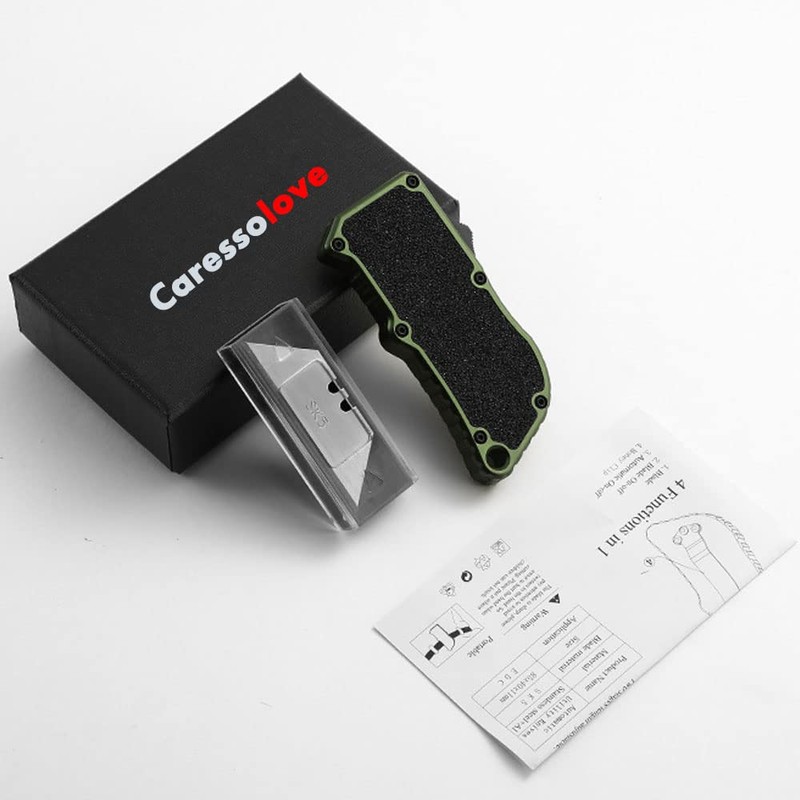 𝗖𝗮𝗿𝗲𝘀𝘀𝗼𝗹𝗼𝘃𝗲 Automatic Utility Knife, Aviation Aluminium Changeable Blade Box Cutter,