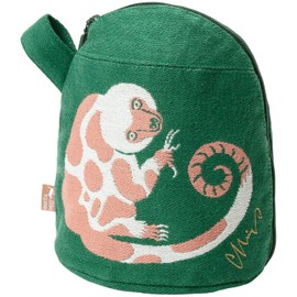 morita MiW Gusseted Pouch, Green Corolin and Lovely Shape, Thick Fabric with Elegant Color Lining, 100% Cotton, Empret Veil, Sippo Kusks of Tree Branches