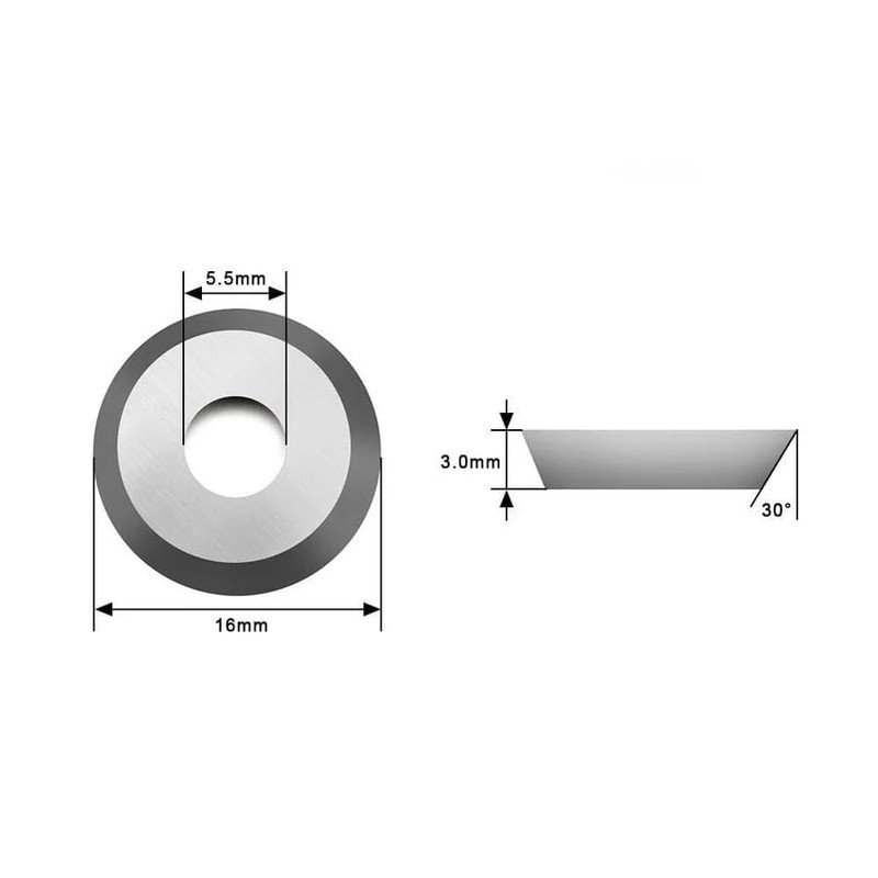 CDBP Woodturning NA 16×3.0mm-30° Round Carbide Insert Cutter Negative Rake