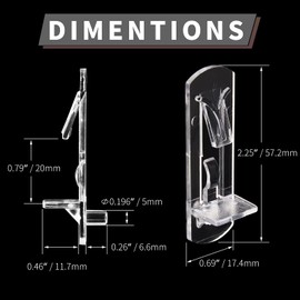 Rierdge 50 Pcs Plastic Locking Shelf Pins 5mm, 3/4" Clear Plastic Locking Shelf Support Peg Clips for 5mm Diameter Peg Hole & 3/4 Inch Cabinet Shelf