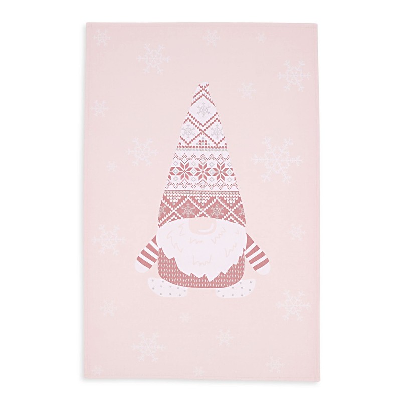 Ulster Weavers Cotton and Linen Tea Towels Christmas Gnomes (Pink,