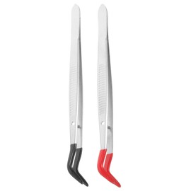 Gatuida 2Pcs Stainless Steel Lash Tweezers for Eyelash Application and Crafting Ergonomic Design Precision Grip for Comfortable Use for False Eyelash and Jewelry Making