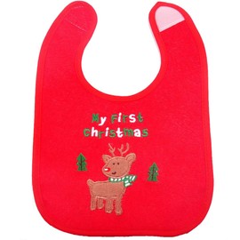 Christmas Baby Bibs,First Christmas Baby Gifts, 4pcs Different Pattern Waterproof Bibs,First Xmas Bib for Babies Newborns and Toddlers