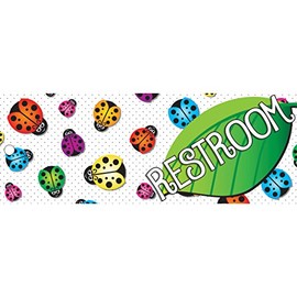 ASHLEY PRODUCTIONS Ladybugs Double-Sided Large Restroom Pass