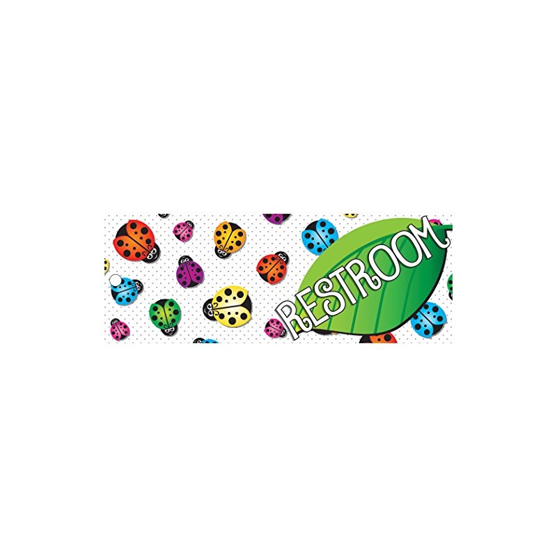 ASHLEY PRODUCTIONS Ladybugs Double-Sided Large Restroom Pass
