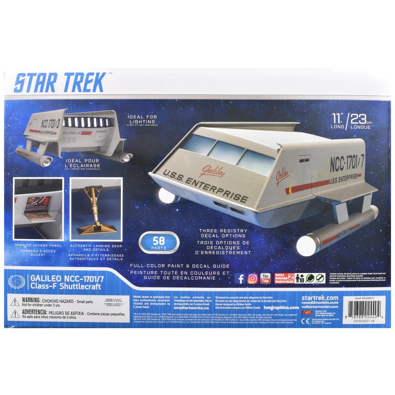 DCD Skill 2 Model Kit-1/32 Scale 1966-1968 Galileo Shuttlecraft From