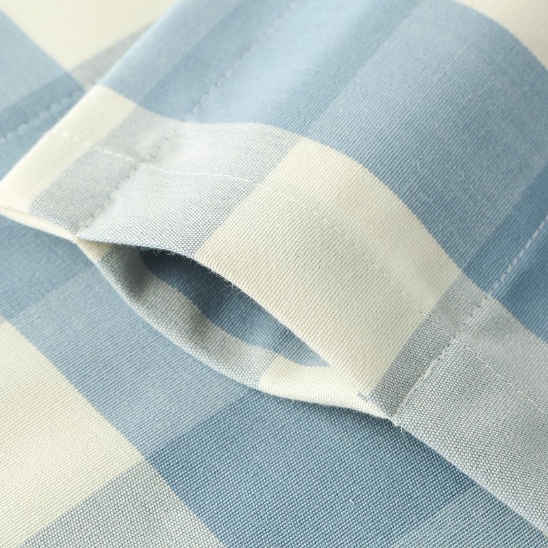 VOGOL Buffalo Check Valance, Blue and White Checkered Pattern, Classical