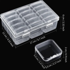 30Pcs Small Bead Organizer Plastic Bead Storage Containers Clear Plastic Storage