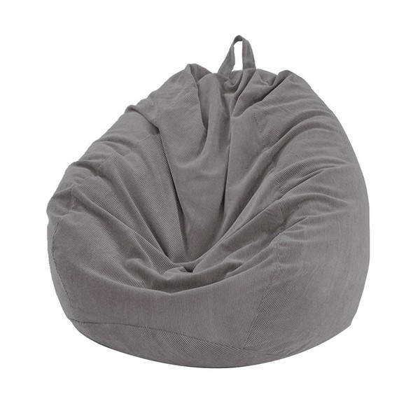 Kisbeibi Bean Bag Chair Cover (No Filler) Washable Ultra Soft Corduroy Sturdy Beanbag Cover(Grey,size:100x120cm)