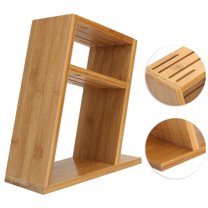 Bamboo Knife Holder Inclined Kitchen Knife Holder Multifunctional Bamboo Rack