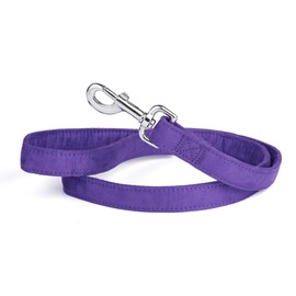 Dogline 4-Feet Soft Padded Durable Microfiber Dog Leash, 3/8-Inch, Purple