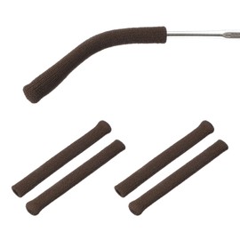 PATIKIL 2 Pairs Eye Glass Replacement Temples, Cotton Anti-Slip Eyeglass End Tips Glasses Retainers Fits 3mm for Universal Thin Metal Eyeglass Sunglasses Temple, 75mm Brown