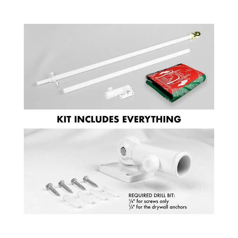 UD_G128 Combo Pack: Flag Pole 6 FT White Tangle Free