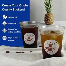 8x10 Printable Vinyl Sticker Paper Waterproof, Removable Self Adhesive Vinyl Sticker Sheets for Inkjet and Laser printer, 30 Pack, 8R Size, Matte White