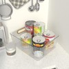 Esdiplot 4 Packs Clear Plastic Pantry Storage Bins with Handle,