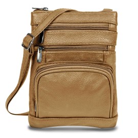 Krediz leather Crossbody Purses for Women, Multi Pocket Crossbody Purse with Adjustable Strap, Soft & Durable Leather Purse