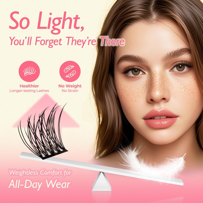 LASHVIEW Lash Clusters DIY Cluster Eyelash Extensions Mega Volume Reusable