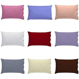 Cotton Connection Luxury Cot Bed Pillow Pair Case 60x40cm (WIne/Burgandy)