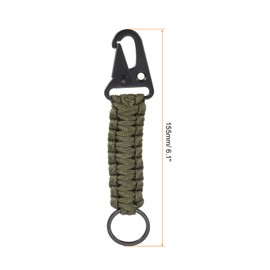 [PATIKIL] Paracord Keychain, Parachute Keychain, Paracord Keyring, Braided Key Clip, Leather Belt, Suitable for Men and Women, Green