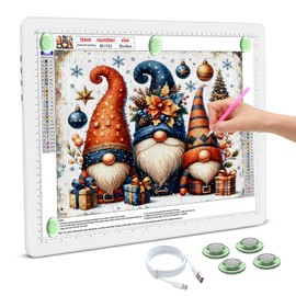 Rechargeable A3 Light Board for Diamond Painting, 5600 Lux Tracing Light Box with Side Physical Buttons, 3 Colors and 6 Levels of Brightness, LED Light Pad for Diamond Art, Drawing, Weeding Vinyl