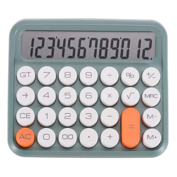 PATIKIL Mechanical Switch Calculator, Battery Powered 12 Digit Large LED