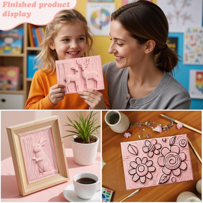 LAMPTOP 47 Pcs Block Printing Starter Kit DIY Printmaking &