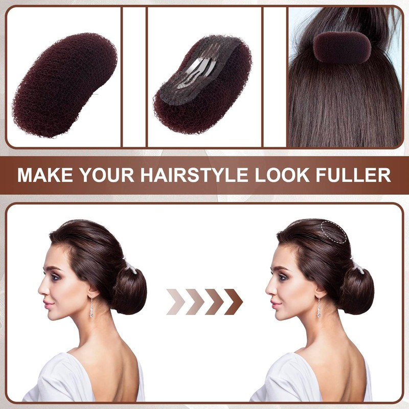 2pcs Puff Cushion Clips Hair Sponge Inserts, Fluffy Hair Bumps