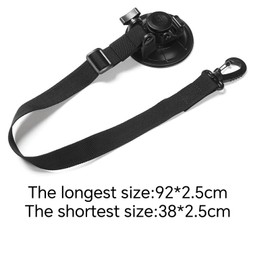 GAOHOU Door Retainer 38-92cm Adjustable Strap with Heavy-Duty Locking Suction Cup for Motorhome/Caravan/Campervan Black
