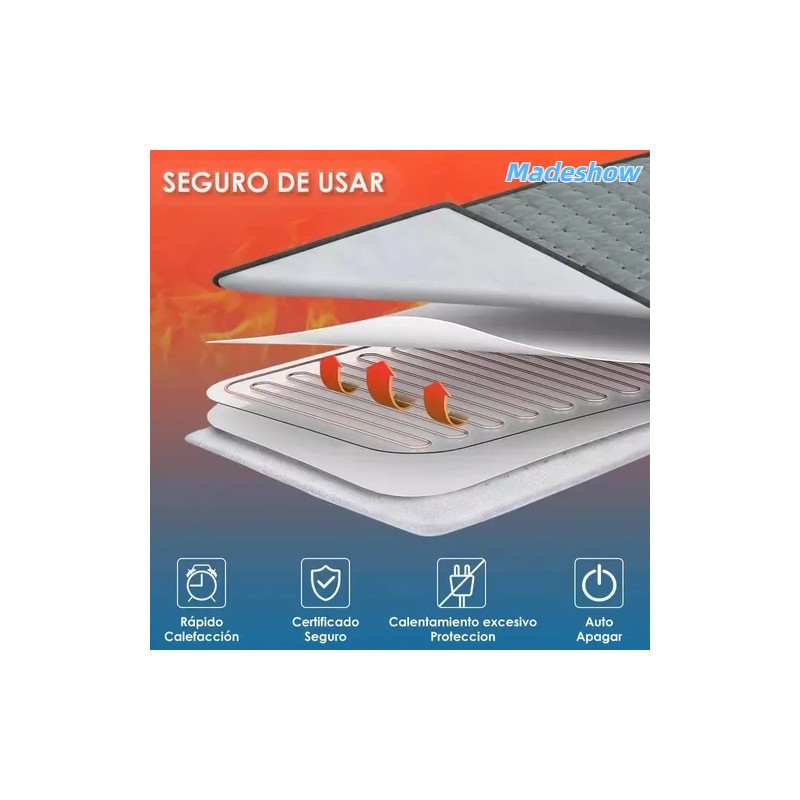 Almohadilla térmica eléctrica con temperaturas regulables Gris Marca Hysmart