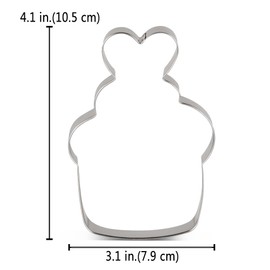 LILIAO Cupcake with Heart Cookie Cutter, 3.1 x 4.1 inch, Stainless Steel, by J.Cookies