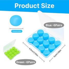 24 Stück Silikon Ohrstöpsel, Wiederverwendbare Ohrstöpsel,Schwimmen, Lernen, Arbeit – Geräuschreduzierende & Wasserdichte Ohrenstöpsel mit Etui für Kinder und Erwachsene