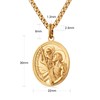 WESTMIAJW Gold Oval St Saint Christopher Medal Pendant Necklace Jewellery