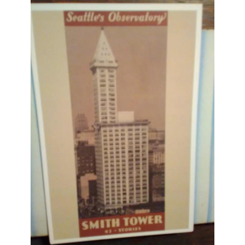 SEATTLE WA aerial view VINTAGE POST CARD SMITH TOWER SEATTLE