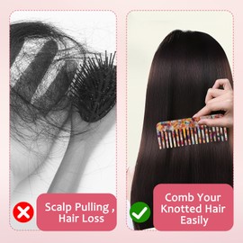 Wide Tooth Wet Hair Comb—Acetate Anti-Static Detangler, ideal for wet & dry hair With tortoise mermaid/flower color options, suits diverse hair care scenarios