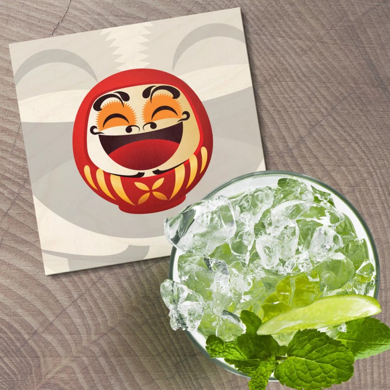 Unbranded Daruma Doll Japan Gift Smile 4'' X 4'' Square