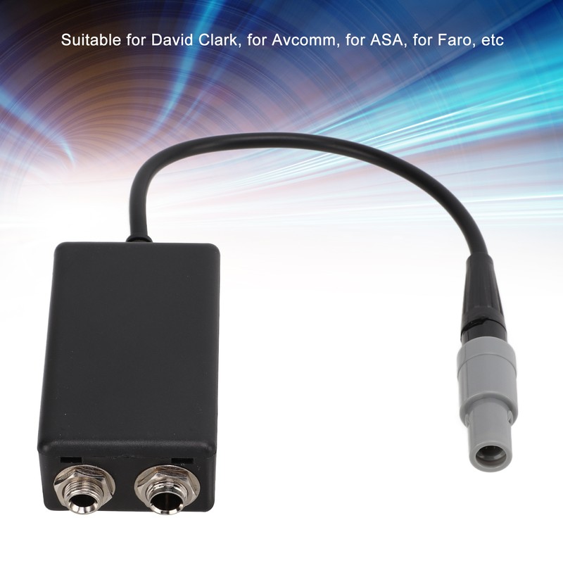 Aviation Headset Adapter General Aviation Dual for GA Female to