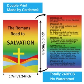 Fankya 240pcs The Romans Road to Salvation Gospel Tracts Plan of Salvation Prayer Cards Pocket Little Jesus Bible Tracts Christian Tracts for Evangelism Church Gifts (English, Romans Road 1)