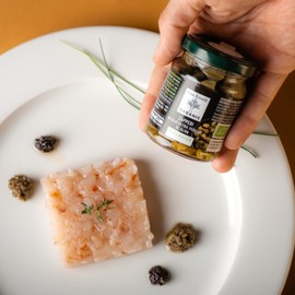 Casa Rinaldi Organic Caper, 4.2 oz (120 g) (Made in Italy, Organic JAS Certified, Pickled in Organic Olive Oil, Large Fruit, Juicy Texture, Perfect for Fish Dishes and Pizza Pasta)