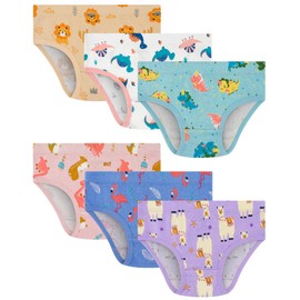 JAHSIYI Dinosaur Underwear for Little Girls Organic Cotton Panties 4T Toddler Comfy Tagless Briefs Undies Underpants Clothes Multipacks Size 4 Yrs XS
