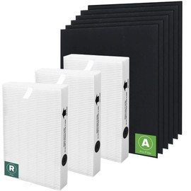 HPA300 Replacement Filters for Honeywell Air Purifiers HPA300 Series, HPA300, HPA304, HPA3300, HPA5300, HPA5350, HPA8350, Part HRF-R3, 3 R Filters and 6 Pre-cut A Carbon Pre-filter by APPLIANCEMATES