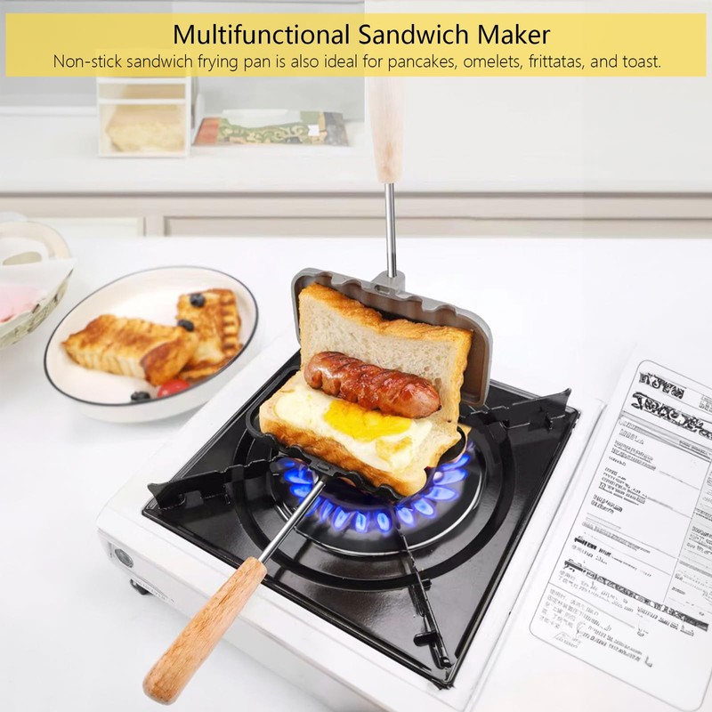 NMIGNH Hot Sandwich Maker, Double-Sided Sandwich Baking Pan,Double Sided Frying
