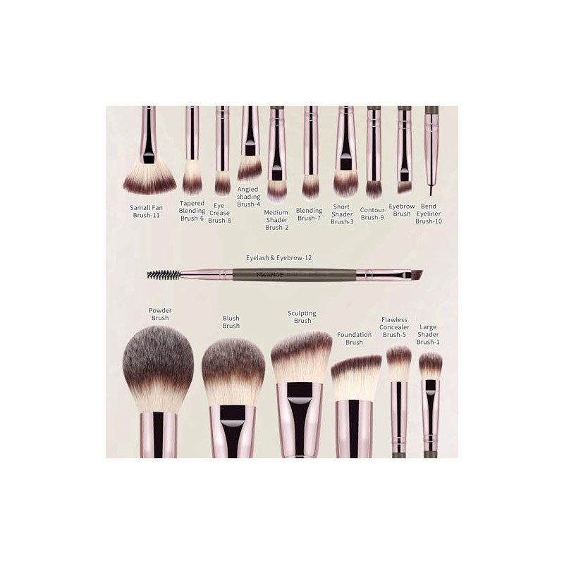 MAANGE Brochas para Maquillaje 28 Piezas con Bolsa Set de