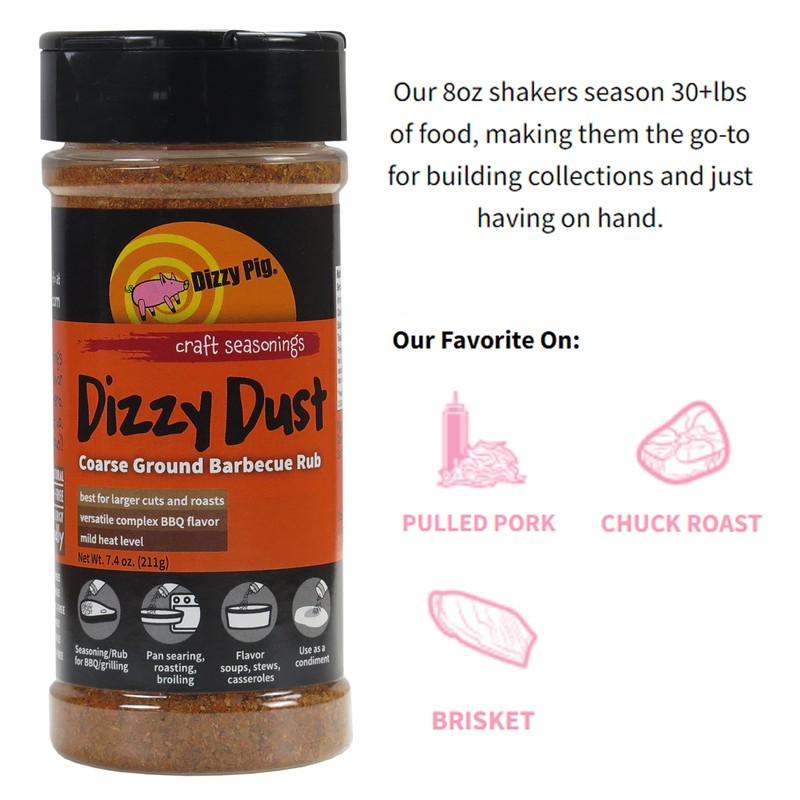 Dizzy Pig Coarse Grind Dizzy Dust All-Purpose Barbecue Seasoning Rub
